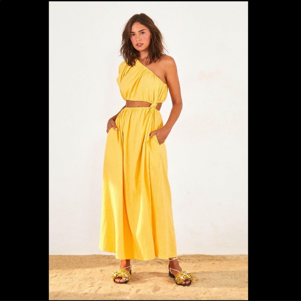Gorgeous Farm RIO Yellow Linen Dress